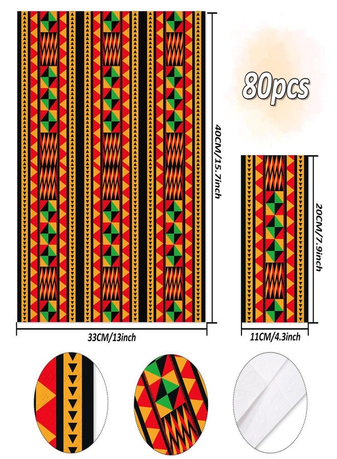 Whaline 80Pcs Black History Month Guest Paper Napkin Black History Month Disposable Guest Hand Towel African Heritage Holiday Bathroom Napkin for Juneteenth Kwanzaa Party Table Decor - Image 2